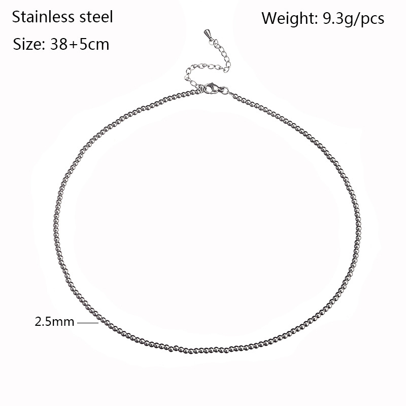 Modern Style Round Stainless Steel Necklace display picture 14