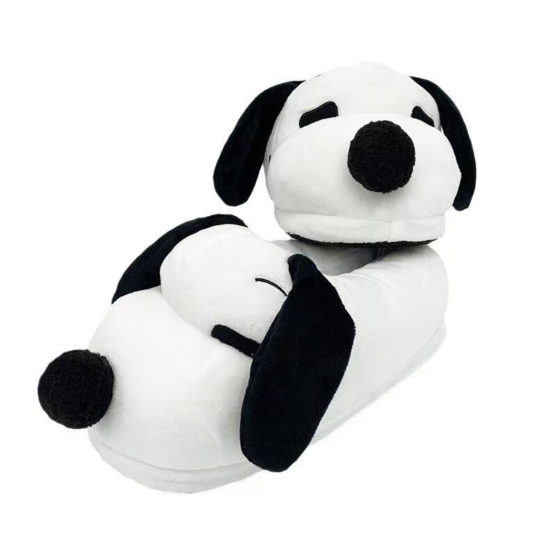 Cute Cartoon New Slippers Snoopy Winter Cotton Shoes Couple Home Creative Bag with Warm Thick Sole Cotton Shoe
