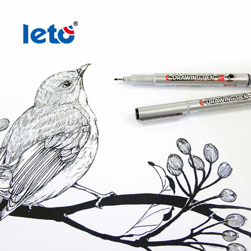 Double-ended drawing pen, curved waterproof hook pen, drawing design art needle pen, multi-specification hand-drawn comic pen