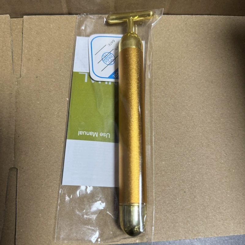 Золотая массажная палочка Golden Beauty T-образная для массажа лица, вибрационный прибор для ухода
