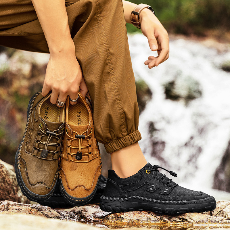 Plus-Size Autumn And Winter Genuine Leather Breathable Loafers Casual Men's Leather Shoes Trendy Goodyear Handmade Men's_vogvips.com