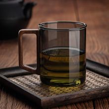 中式复古水杯待客茶杯耐高温木柄玻璃水杯工夫茶套装家用喝水潇羽