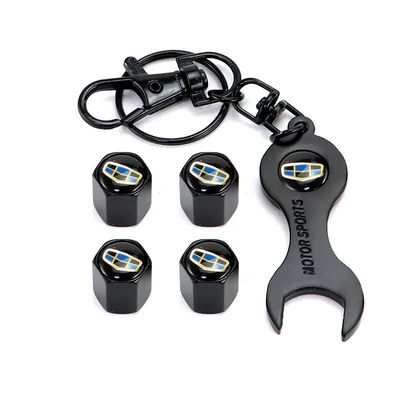 Cap Personalized Valve Head Cap: valve - geely-logo-4-pack-black-model-wrench-keychain
