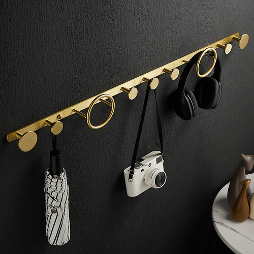 No punching brass hook entrance coat rack bedroom clothes hook wall hanging towel hook bathroom door back hook