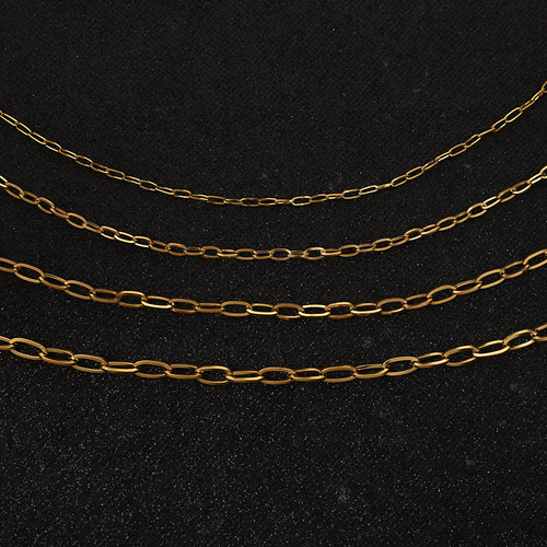 Vacuum electroplating 18k gold stainless steel square wire O-shaped chain diy bracelet necklace material jewelry loose chain accessories