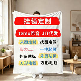 emu希音代发跨境法兰绒毛毯定制亚马逊加厚毯子空调午睡毯定制
