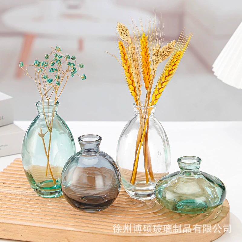Скандинавская ваза из стекла в стиле лайт-люкс, креативная и простая мини-ваза для гидропоники, настольное украшение для сухоцветов