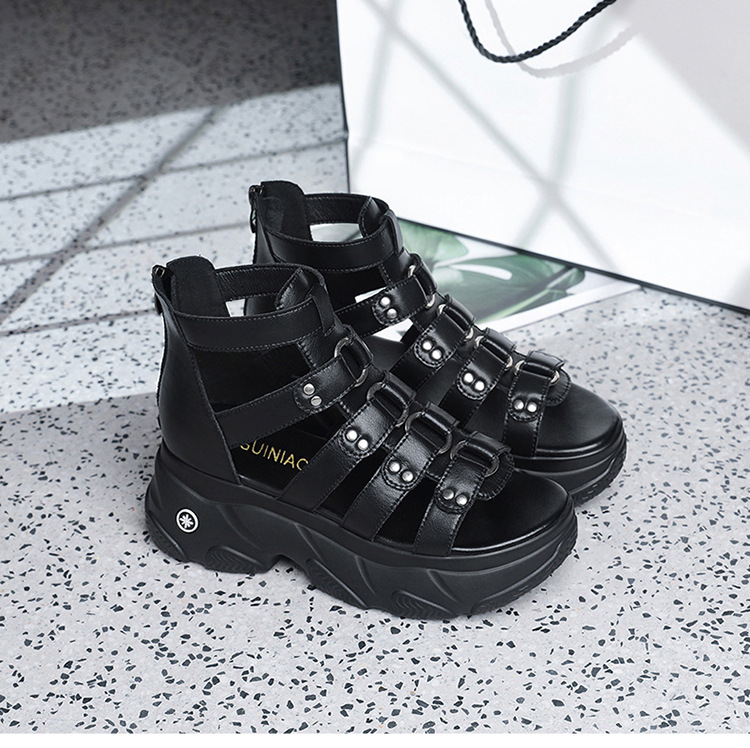 Giày sandal nữ da thật đế xuồng cao cổ cut-out mùa hè, giày La Mã tăng chiều cao gót 6-7 cm — FGN FN0221/ 0288m màu (da bò lớp 1) Chiều cao gót 6.0cm, FGN FN0221/0228 đen (da bò lớp 1) chiều cao gót 6.0cm, FGN FN0221/ 0242m màu (da bò lớp 1) Chiều cao gót 7.0cm, FGN FN0221/ 0228m màu (da bò lớp 1) Chiều cao gót 6.0cm chi tiết 1