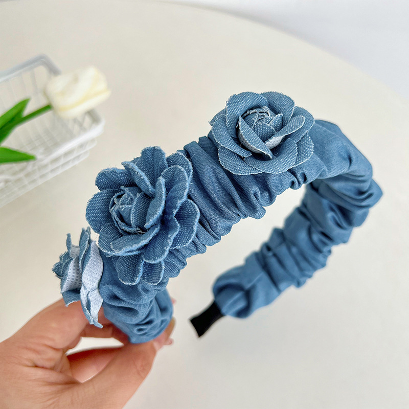Casual Streetwear Flower Cloth Pleated Hair Band display picture 5