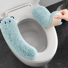 トイレマット冬 2025 新しい防水トイレガスケット粘着ぬいぐるみ家庭用便座秋と冬肥厚