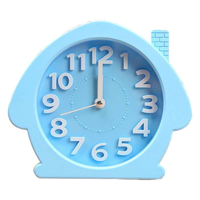 Directo de fábrica creativo estudiante tridimensional palabra despertador de dibujos animados casa forma dormitorio sala de estar decoración pequeño reloj de alarma al por mayor