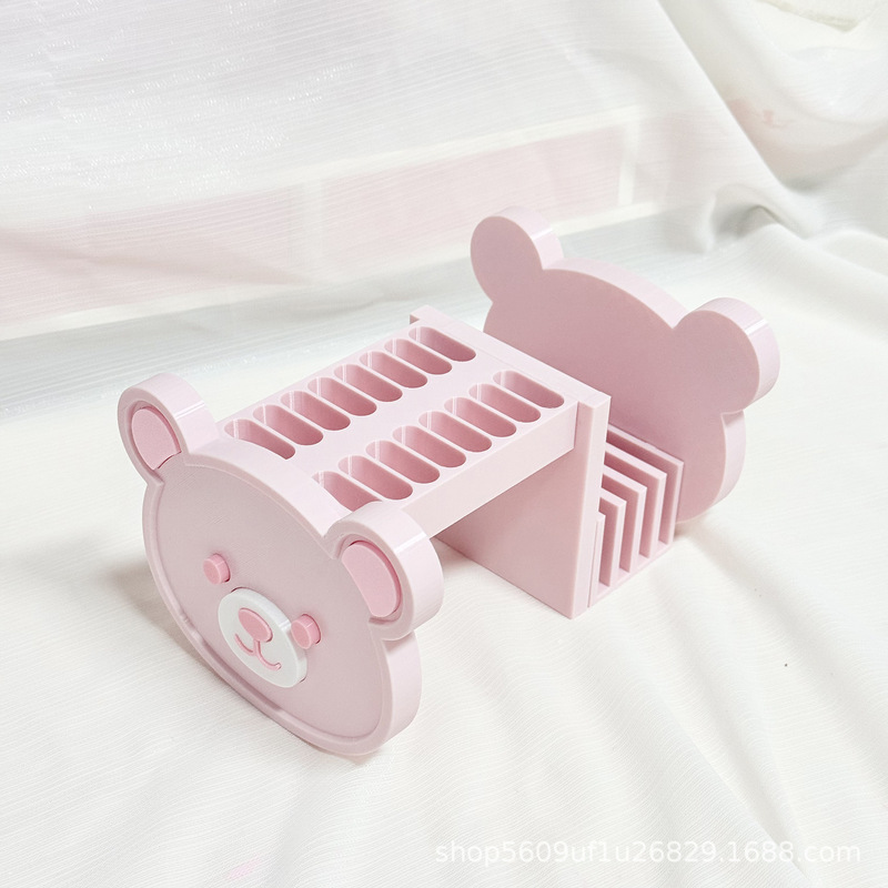 New Cartoon Bear 3D Printed Bead Pen Holder and Storage Board Two-In-One Pen Holder Desktop Storage Rack