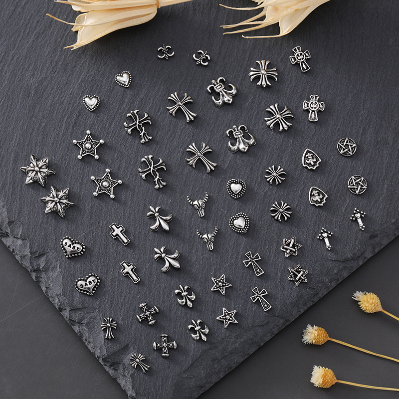 Cross-border nail art accessories, dark style cross, trendy retro alloy jewelry, new metal nail art decorations