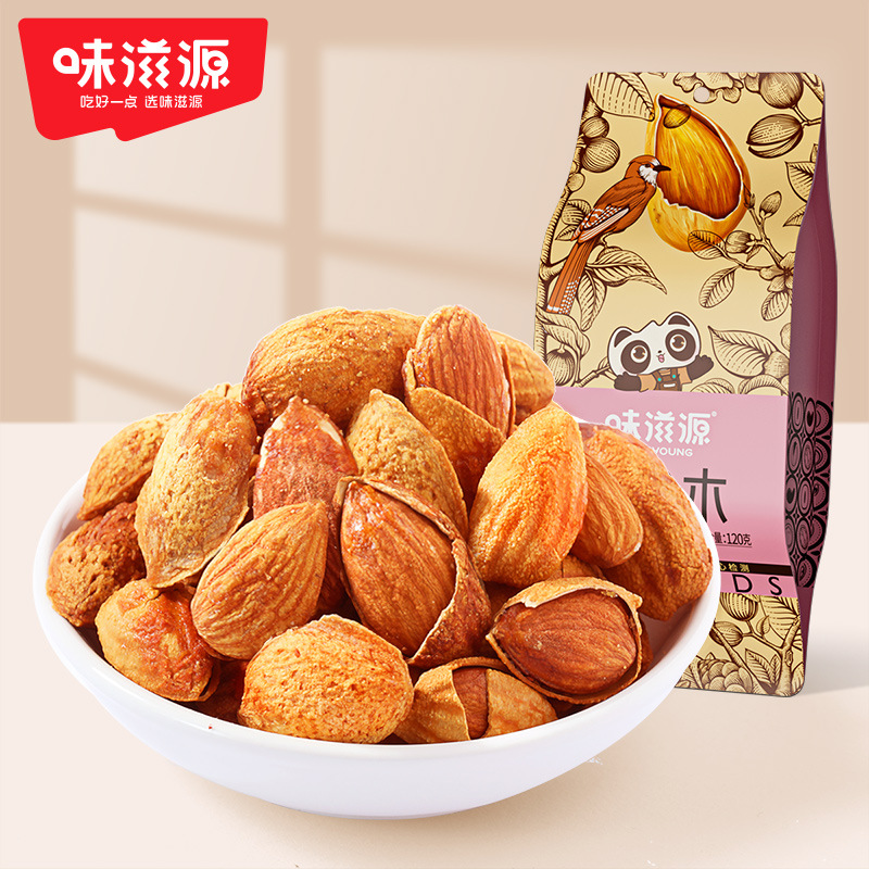 味滋源_手剥巴旦木120g袋坚果炒货特产小吃办公休闲零食品