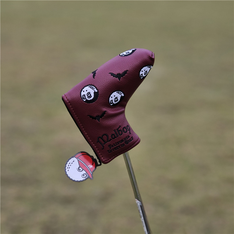 Golf clubs, helmet