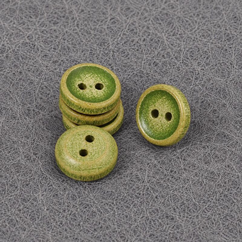 Fashionable Round Hand-Stitched Two-Hole Green Buttons for Shirts, Knitwear, Versatile High-End Clothing, Wooden Buttons Fashionable Round Hand-Stitched Two-Hole Green Buttons for Shirts, Knitwear, Versatile High-End Clothing, Wooden Buttons