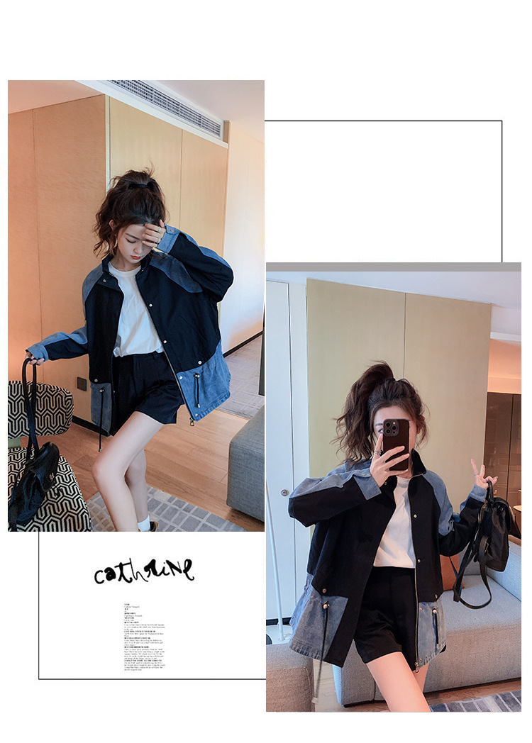 Real Shot of 2024 Veste en jean décontractée pour femme au printemps, petite taille, sensation haut de gamme, super beau haut de rue explosif_voghion.com