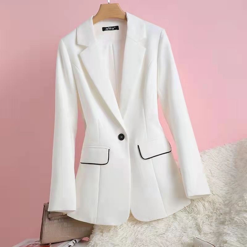 White suit women's jacket Spring and Autumn new small suit slimming temperament top non-ironing suit waist-tight