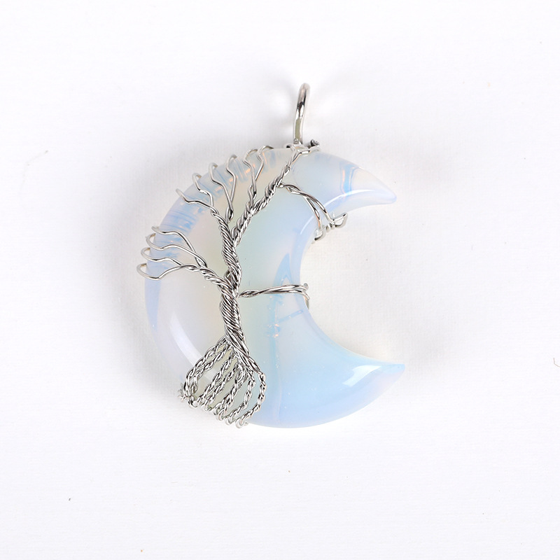 1 Piece 35 * 45mm Artificial Crystal Moon Life Tree Pendant display picture 1