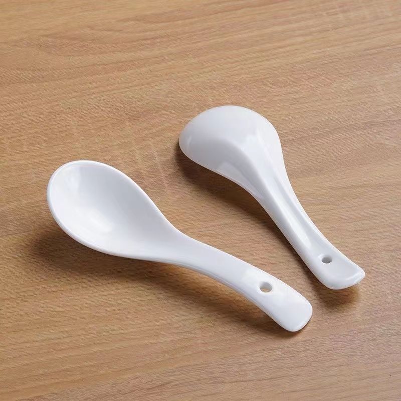 경덕진 본차이나 가정용 숟가락과 젓가락 도자기 숟가락 순백색 본차이나 작은 숟가락 숟가락 호텔 용품 숟가락