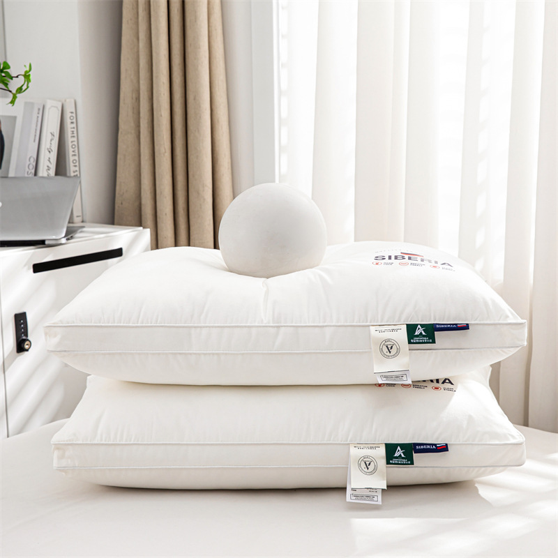 Cotton Pillow Hotel Pillow Core Single Double High Resilience Down Feathery Velvet Home Hotel Guesthouse Type A Pillow Core Wholesale