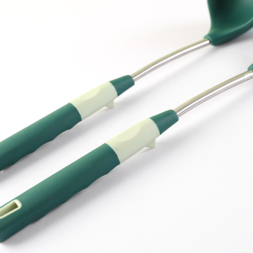 New stainless steel silicone double kitchen utensils spatula and spoon kitchen accessories silicone spatula and spoon non-stick cooking set