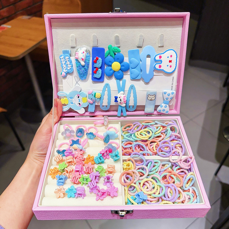 Caja de regalo para niños Jewelry Set linda niña pequeña regalo de cumpleaños princesa cabello cabello cuerda caja de joyería de alta gama