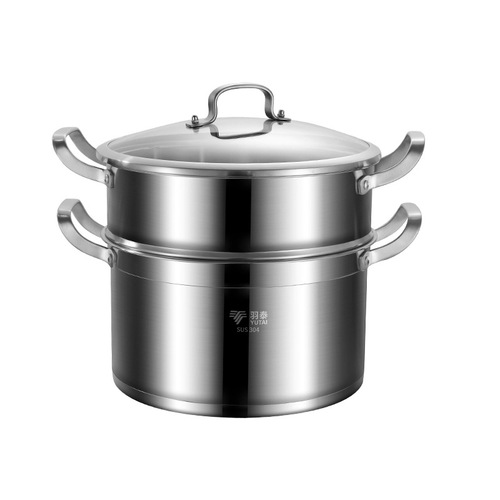 Double-layer steam pot, 304 stainless steel, thickened, induction cooker universal fish steamer, large capacity, multifunctional home cooking pot