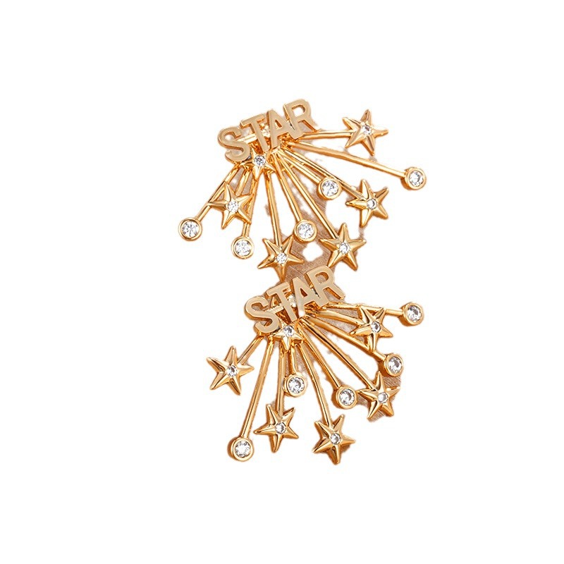 Xuping jewelry transfronterizo de Amazon aretes europeos y estadounidenses estilo coreano de diseño de la personalidad florece fuegos artificiales estrellas pernos de orejas