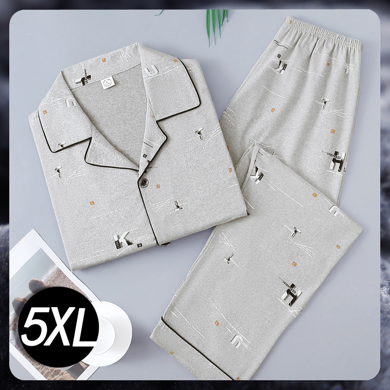 100% algodón de los hombres pijamas de primavera y otoño cardigan manga larga de mediana edad papá puede usar al aire libre desgaste del hogar traje de verano Delgado