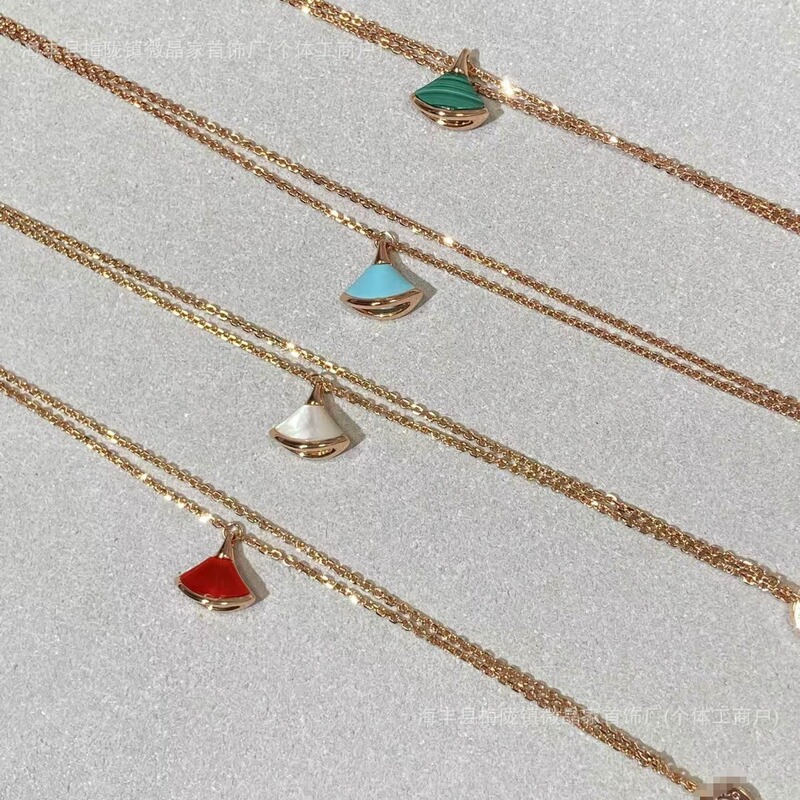 Baojia Fan Bracelet Seiko Edition Skirt Bracelet Thick Gold Electroplated 18k Double Chain Natural Agate Factory Outlet