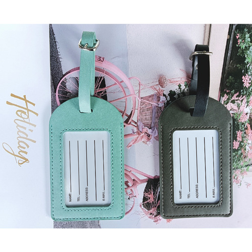 Multi-color PU leather luggage tag trolley bag luggage tag can be customized with corporate LOGO couple luggage tag