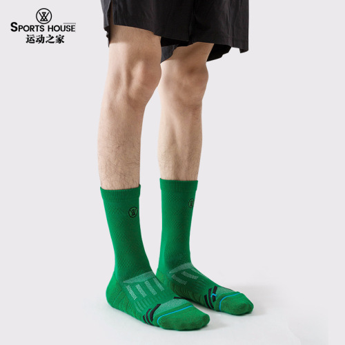 Sport's House men's mid-calf spring and summer new running jump rope casual sports trendy socks