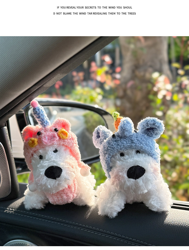 2026 New Car Ornament: West Highland Puppy Car Interior Decoration, Internet-Famous Cute Car Decorative Figurine