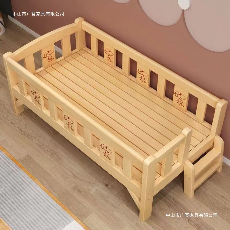实木儿童拼接床带护栏宝宝婴儿床新生儿男孩女孩拼接大床加宽神器|undefined
