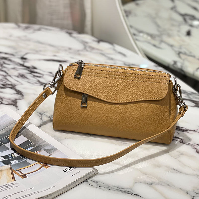 Korean Style Trendy Shoulder Bag For Dating And Outing, Top Grain Cowhide Small Bag For Women, Casual Minimalist Soft Genuine Leather Bag - Thumbnail 7