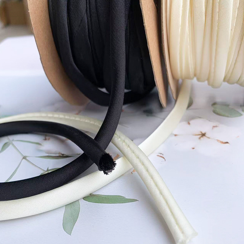 0.8cm Wide Tulip Stem Satin Ribbon Fabric Tube DIY Handmade Materials Chinese Style Bow Accessories