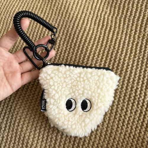 Rice Ball Doll Zipper Wallet, Cute Plush Mini Portable Hanger Bag, Personalized Uncommon Storage Pouch