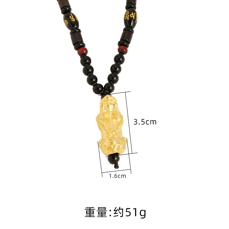 Collar de cuentas de oro para hombres y mujeres Lucky joyería antigua chapada en oro Yiwu venta al por mayor sala de joyería caliente