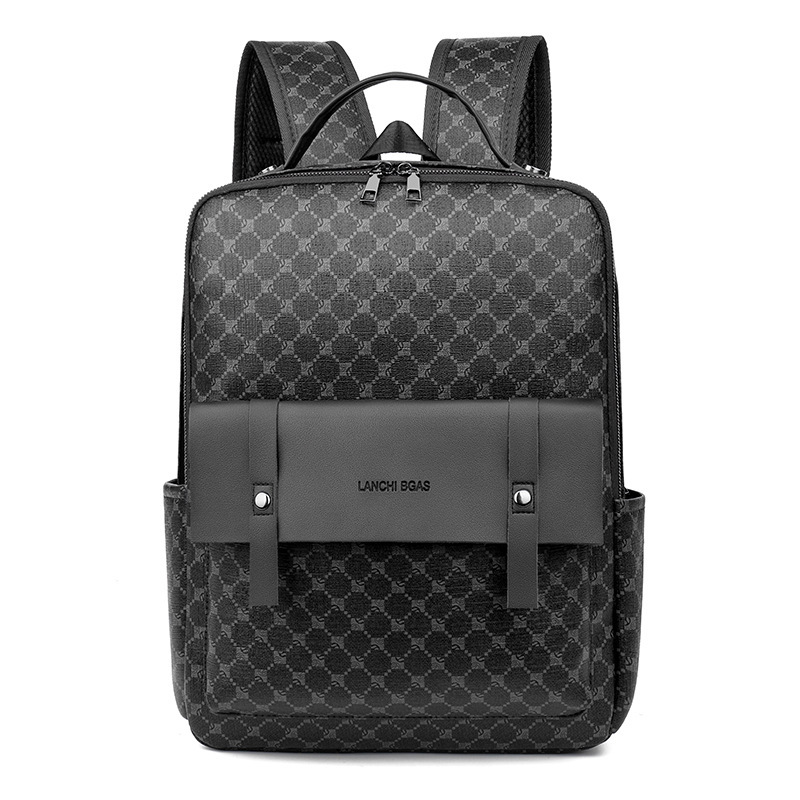 Men's Business Backpack Commuter Computer Men's Large Capacity Business Trip Leather School Bag Travel Notebook Backpack Men