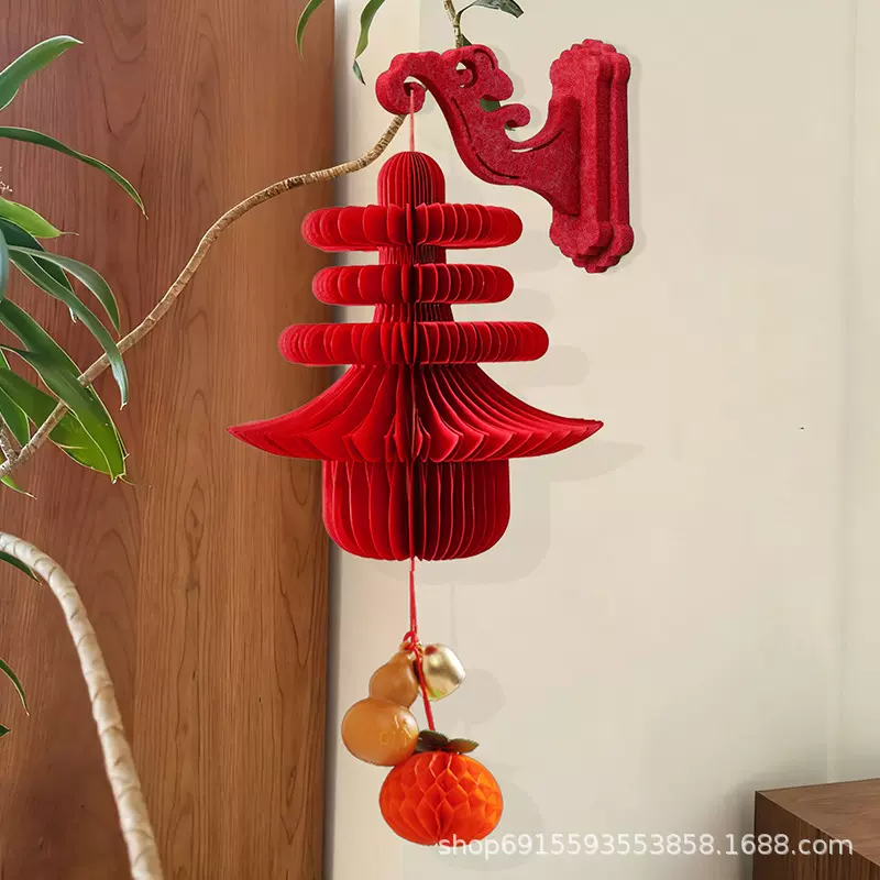 26新款马年新年春字蜂窝挂新春葫芦灯笼挂件春节元旦布置过年装饰
