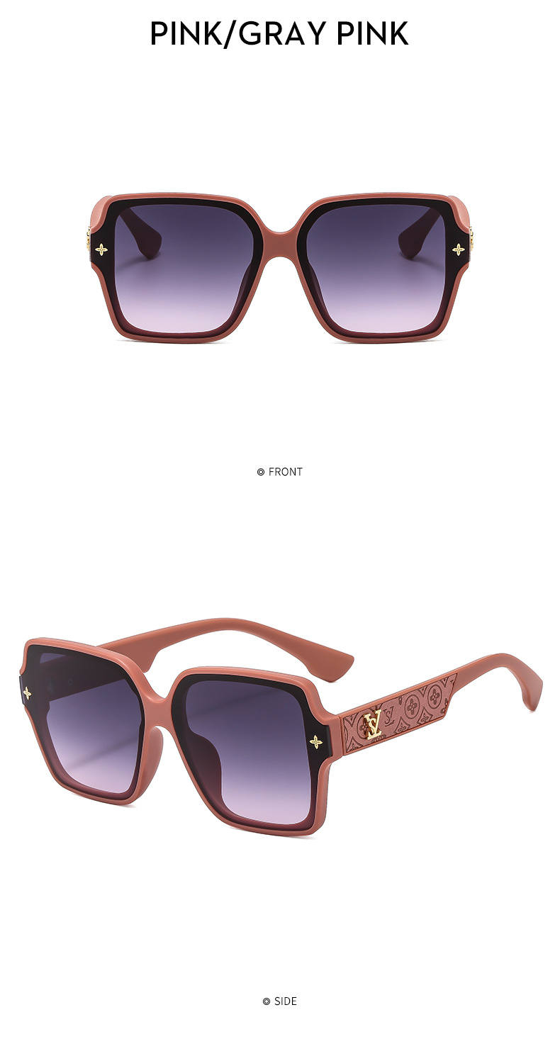 2024 New Yangshulin Square Frame Letter Women's High end Fashion Sunglasses_voghion.com