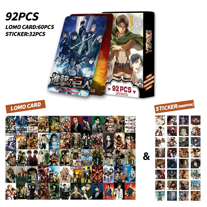 92 LOMO карты Атака на гиганта двойной стороны высокое разрешение фото карта аниме периферийная коллекция карточка наклейка