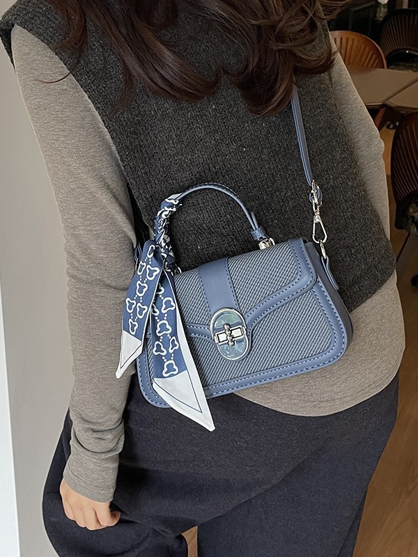 Bolso para mujeres 2025 nuevo color de contraste empalme bolso portátil de alta calidad de moda moda bolso de hombro
