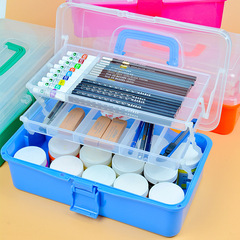 671 Large Three-Layer Tool Box Handheld Storage Box Folding Tool Box Nail Box Art Plastic Storage Box