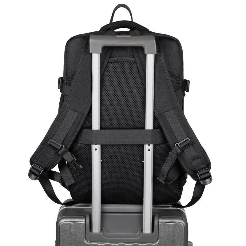 Comercio exterior nueva mochila de hombre de color sólido ocio versátil bolso de computadora de negocios portátil doble espalda expansión bolso de estudiantes