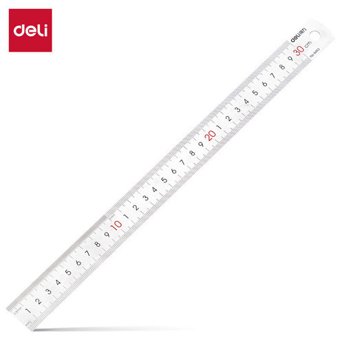 Deli 8463 steel ruler 30cm steel ruler 30cm stainless steel ruler iron ruler thickened long steel ruler