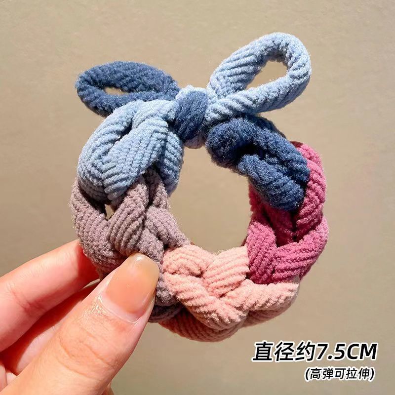 可爱笑脸发饰加宽加粗橡皮筋女韩系简约发绳咖色小熊头绳百搭头饰|undefined
