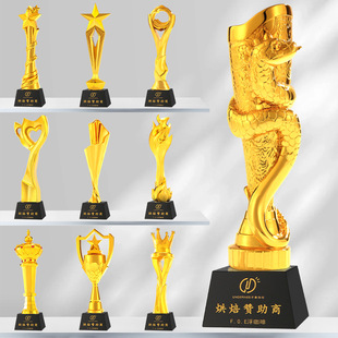 Creative resin crystal trophy lettering high sense dance competition award decoration honor love recognition souvenir