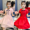 Summer short sleeve dress, solid skirt, cotton mini-skirt, doll, small princess costume, with short sleeve